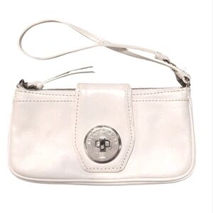 Michael Kors Cream Leather Wristlet Clutch